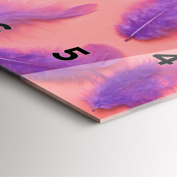 Reloj de pared cuadrado Plumas de colores