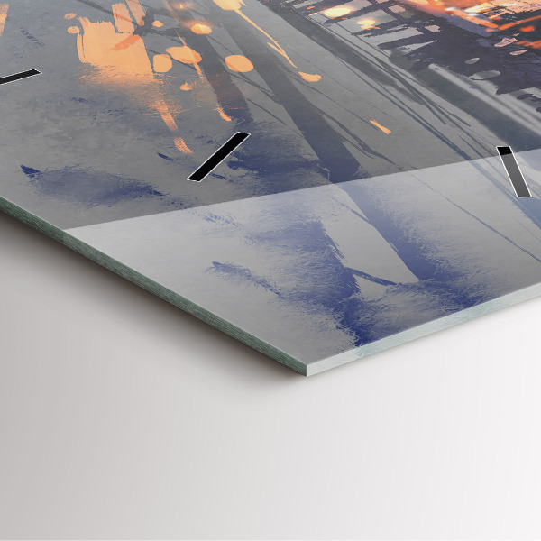 Reloj de pared cuadrado Paisaje invernal de árboles