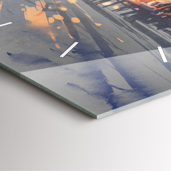 Reloj de pared cuadrado Paisaje invernal de árboles