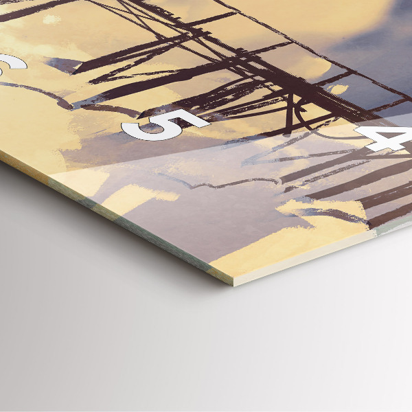 Reloj cuadrado Hombre en un viejo puente