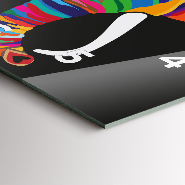 Reloj de pared cuadrado Elefante de colores