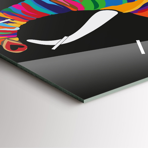 Reloj de pared cuadrado Elefante de colores