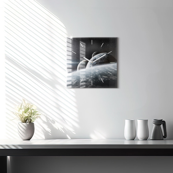 Reloj de pared cuadrado Cosmos Planetas