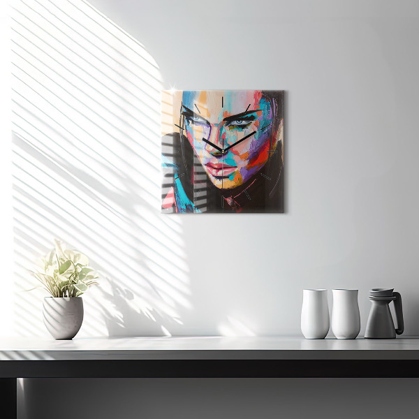 Reloj cuadrado Retrato de mujer