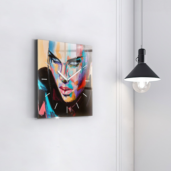 Reloj cuadrado Retrato de mujer