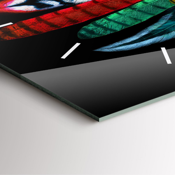 Reloj cuadrado Plumas de pájaro en colores