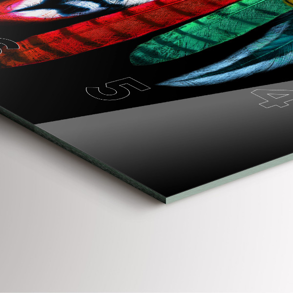 Reloj cuadrado Plumas de pájaro en colores