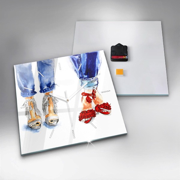 Reloj de pared cuadrado Alfileres de mujer