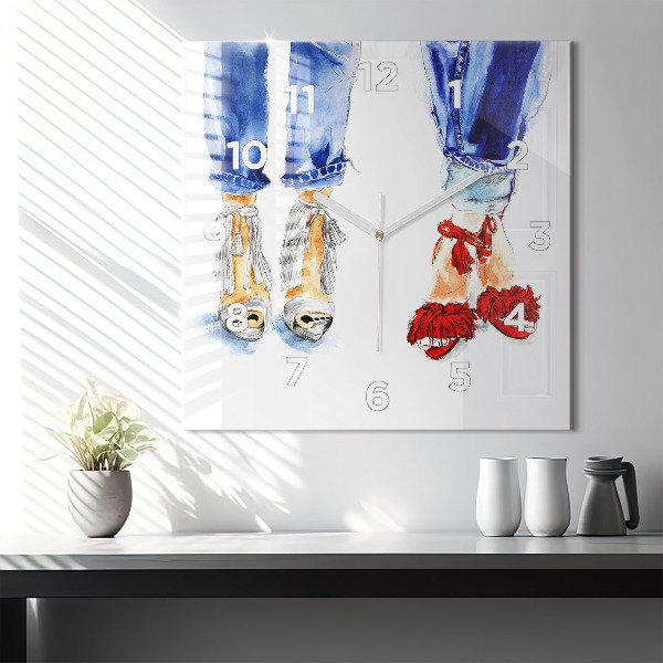 Reloj de pared cuadrado Alfileres de mujer