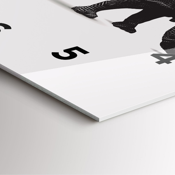 Reloj de pared cuadrado Rinoceronte line art