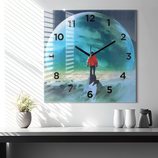 Reloj cuadrado Hombre en la luna