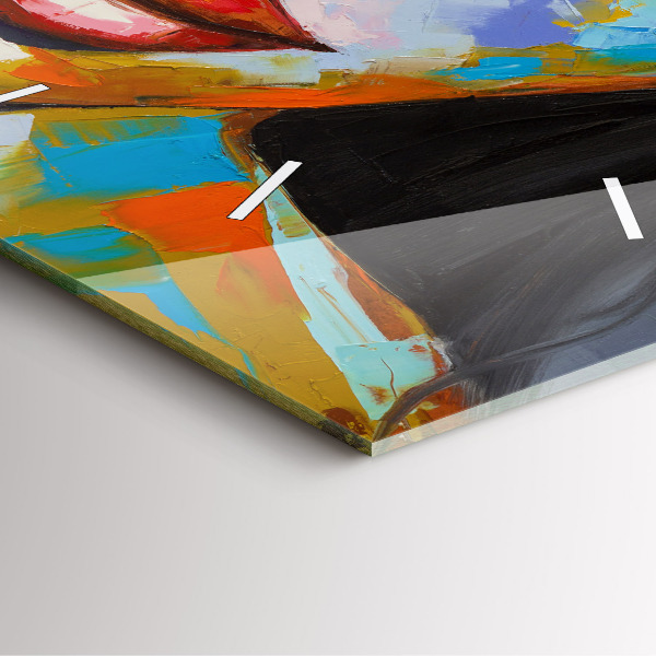 Reloj de pared cuadrado Cara de mujer coloreada