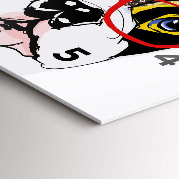 Reloj de pared cuadrado Bulldog francés con gafas