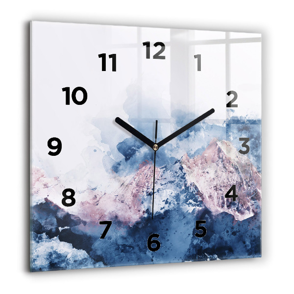 Reloj de pared cuadrado Montañas abstractas