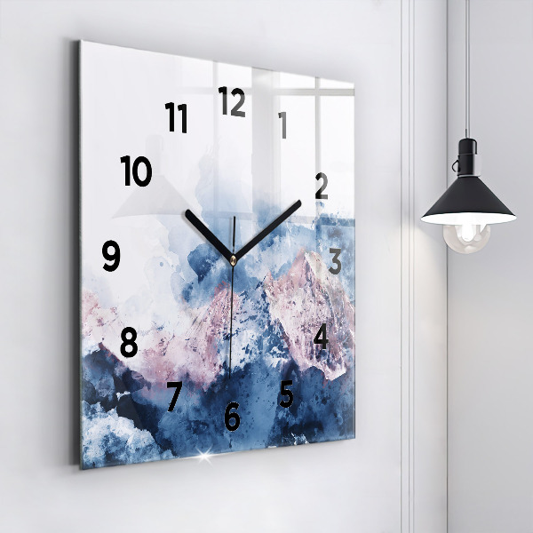 Reloj de pared cuadrado Montañas abstractas