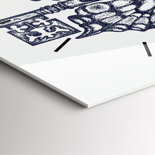 Reloj de pared cuadrado Mariposa y llave - estilo boho