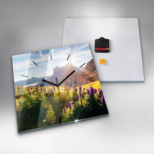 Reloj cuadrado Pradera de lavanda