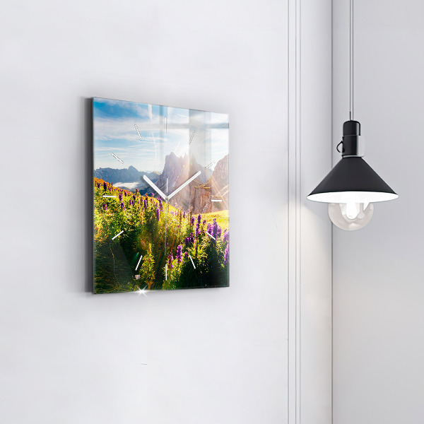 Reloj cuadrado Pradera de lavanda