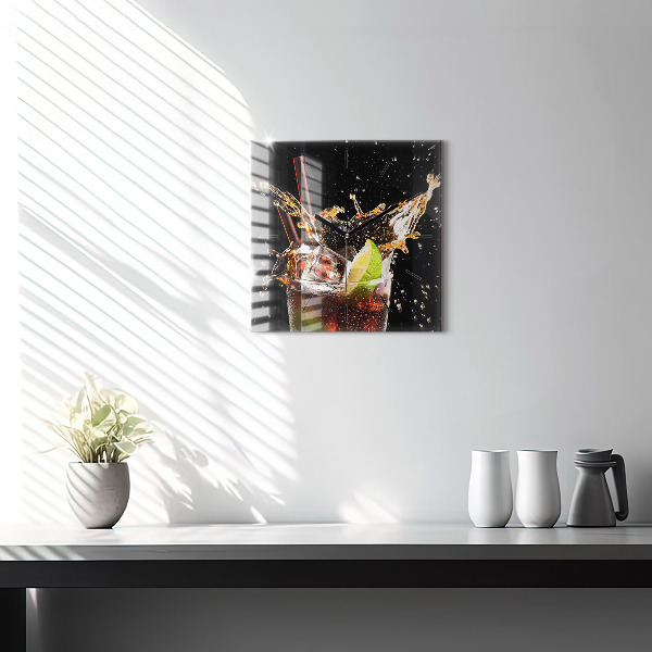 Reloj de pared cuadrado Bebida con hielo