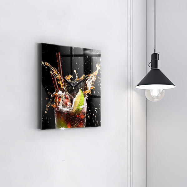 Reloj de pared cuadrado Bebida con hielo