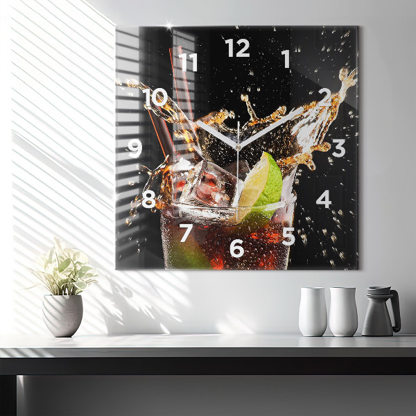 Reloj de pared cuadrado Bebida con hielo