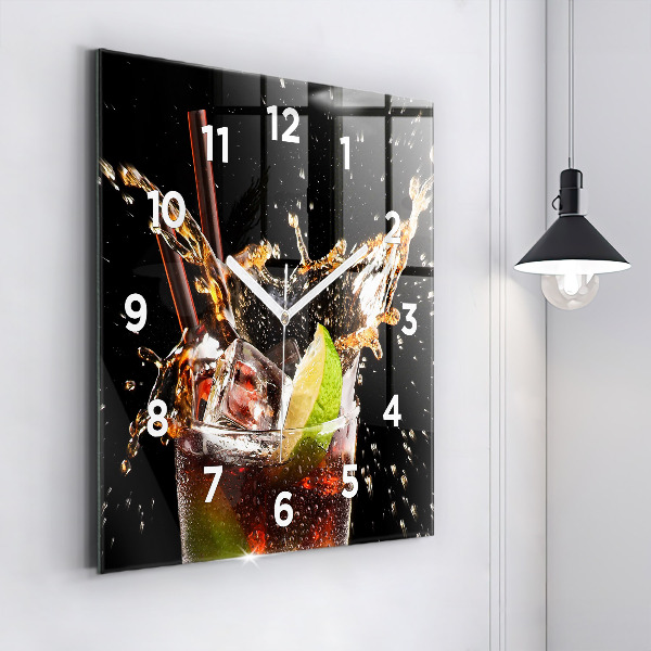Reloj de pared cuadrado Bebida con hielo