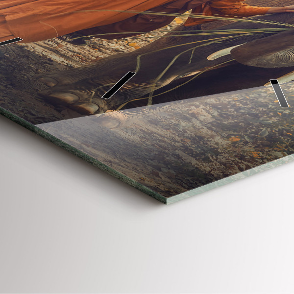 Reloj cuadrado Monje guiando elefantes