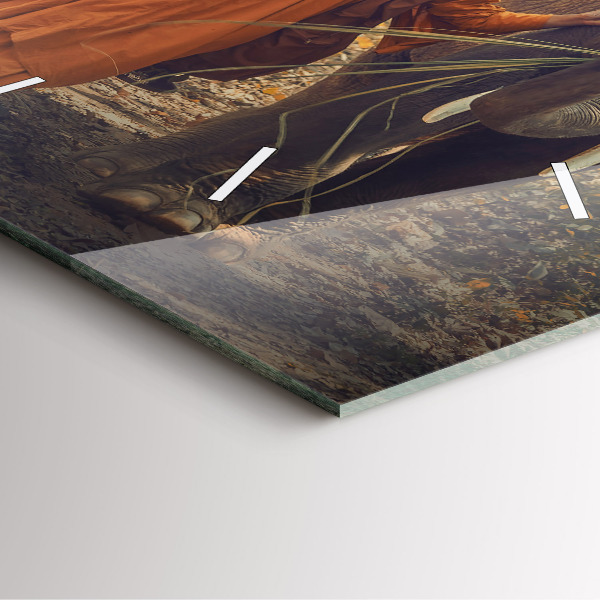 Reloj cuadrado Monje guiando elefantes