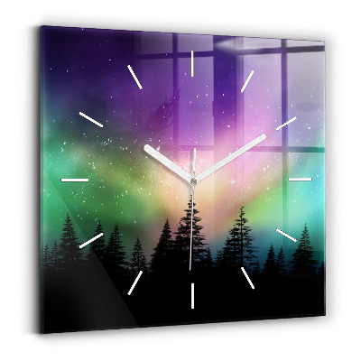 Reloj de pared cuadrado Aurora boreal