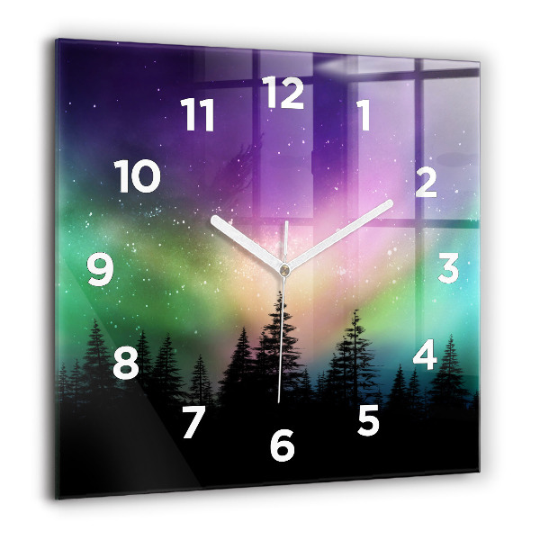 Reloj de pared cuadrado Aurora boreal