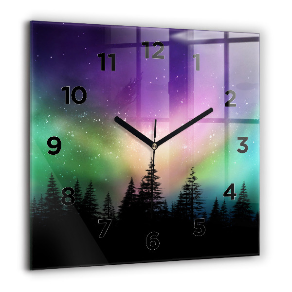 Reloj de pared cuadrado Aurora boreal