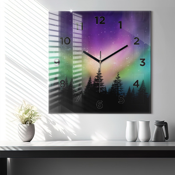 Reloj de pared cuadrado Aurora boreal