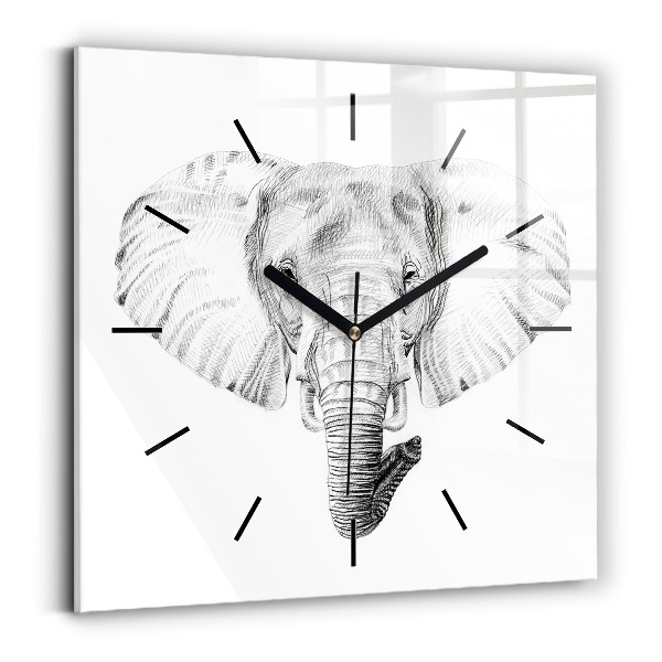 Reloj cuadrado Vector cabeza de elefante