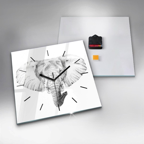 Reloj cuadrado Vector cabeza de elefante