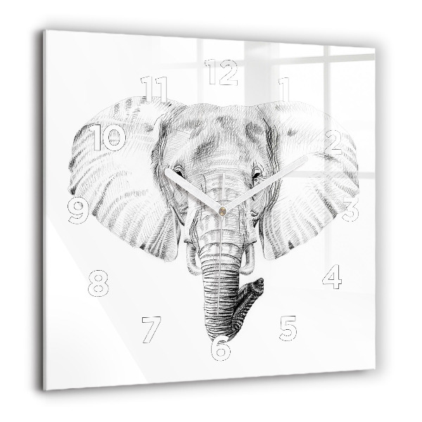Reloj cuadrado Vector cabeza de elefante