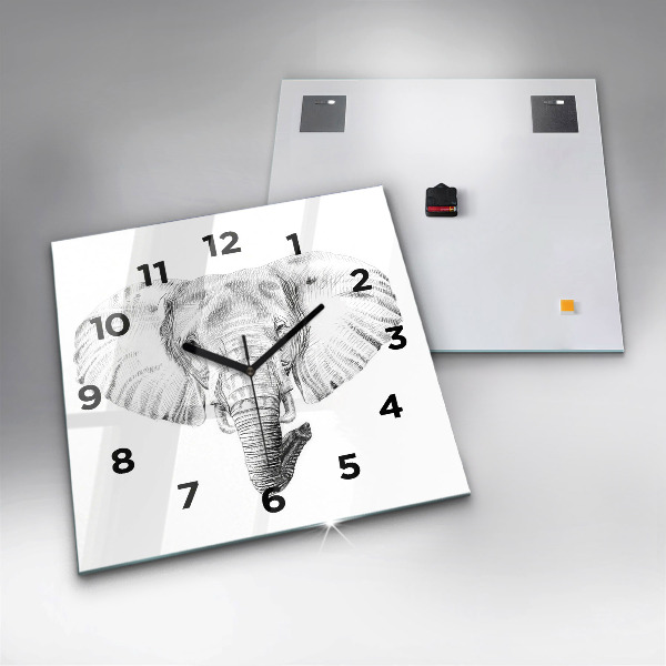 Reloj cuadrado Vector cabeza de elefante