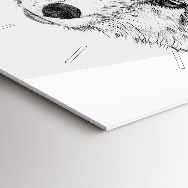 Reloj de pared cuadrado Vector cabeza de zorro