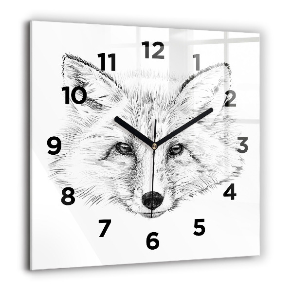 Reloj de pared cuadrado Vector cabeza de zorro