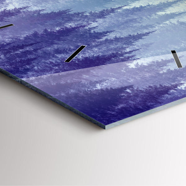 Reloj de pared cuadrado Bosque en la niebla