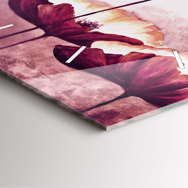 Reloj cuadrado Flores Amapola en flor