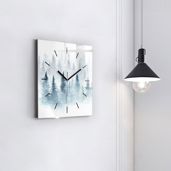 Reloj de pared cuadrado Bosque invernal