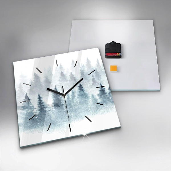 Reloj de pared cuadrado Bosque invernal