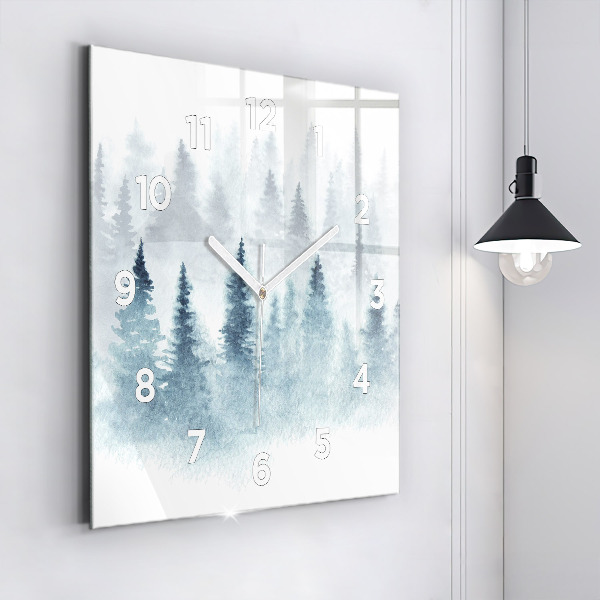 Reloj de pared cuadrado Bosque invernal