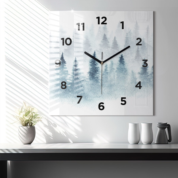 Reloj de pared cuadrado Bosque invernal
