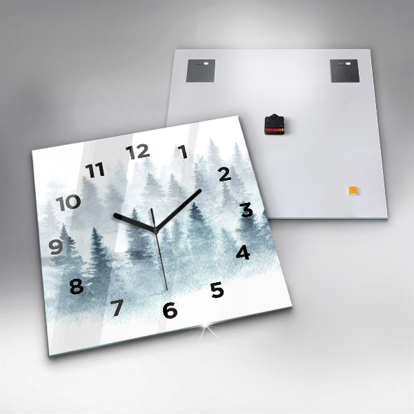 Reloj de pared cuadrado Bosque invernal