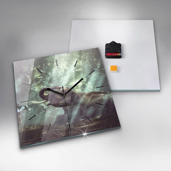 Reloj cuadrado Niño leyendo un libro