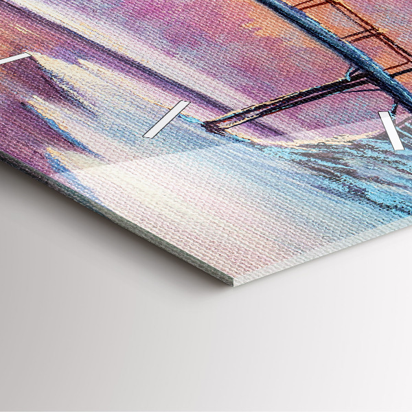 Reloj de pared cuadrado Árbol de Navidad y puente