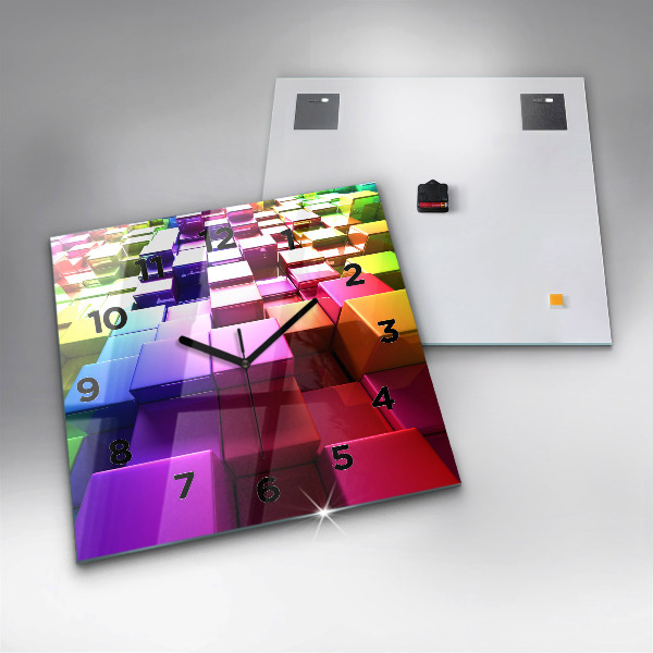Reloj cuadrado Cubos de colores