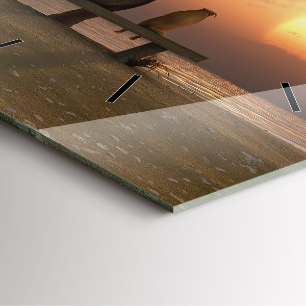 Reloj cuadrado Animales Puesta de sol