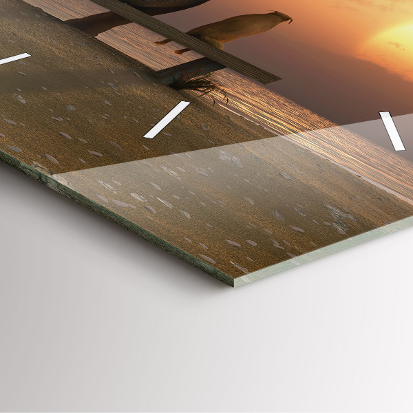 Reloj cuadrado Animales Puesta de sol